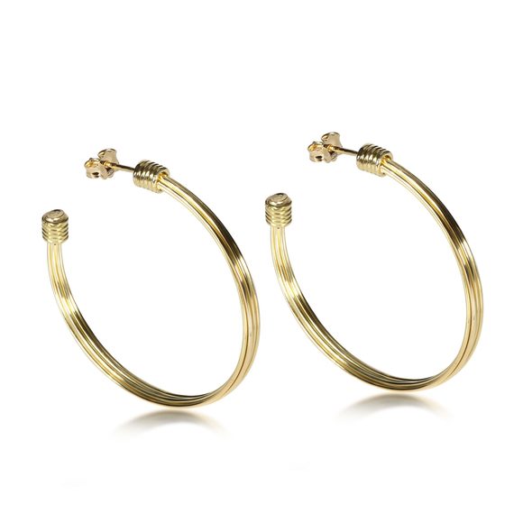Links of London Wire Hoop Earring in 18K Yellow Gold - Picture 2 of 3